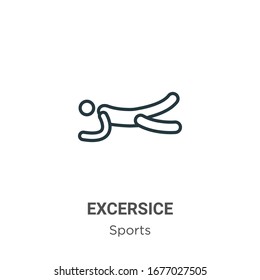 Excersice outline vector icon. Thin line black excersice icon, flat vector simple element illustration from editable sports concept isolated stroke on white background