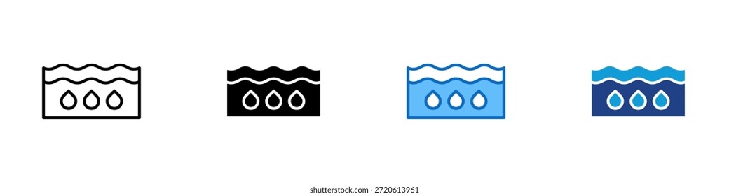 Excesso de suor ícone de estilo múltiplo Design Vetor - sudorese da superfície da pele ilustrando a produção excessiva de umidade ou hiperidrose
