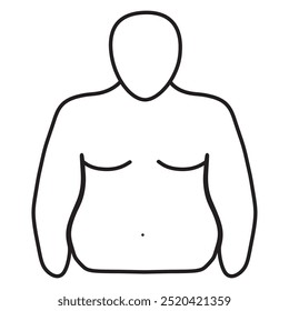 Diseño excesivo del icono del cuerpo gordo. Icono del Vector del cuerpo gordo