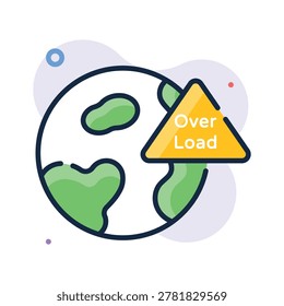 Excessive population growth pressure, trendy flat outline icon of over population