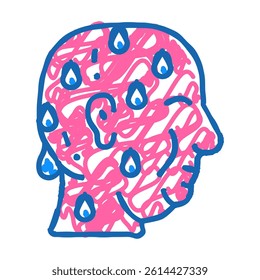 excessive sweating doodle icon sketch vector. excessive sweating sign. isolated symbol illustration