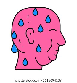 excessive sweating line icon vector. excessive sweating sign. isolated symbol illustration