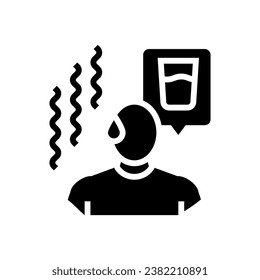 excessive thirst disease symptom glyph icon vector. excessive thirst disease symptom sign. isolated symbol illustration