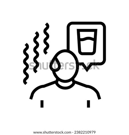 excessive thirst disease symptom line icon vector. excessive thirst disease symptom sign. isolated contour symbol black illustration