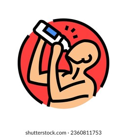 vectores de iconos de color de síntoma de la enfermedad urinaria excesiva. signo sintomático de la enfermedad urinaria excesiva. ilustración de símbolo aislado