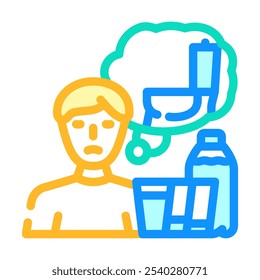 excessive thirst urination disease symptom color icon vector. excessive thirst urination disease symptom sign. isolated symbol illustration