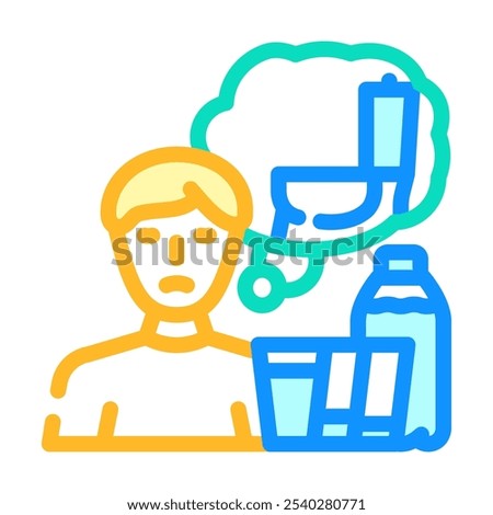 excessive thirst urination disease symptom color icon vector. excessive thirst urination disease symptom sign. isolated symbol illustration