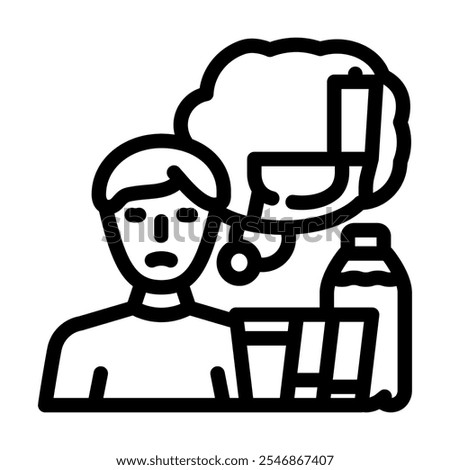 excessive thirst urination disease symptom line icon vector. excessive thirst urination disease symptom sign. isolated contour symbol black illustration