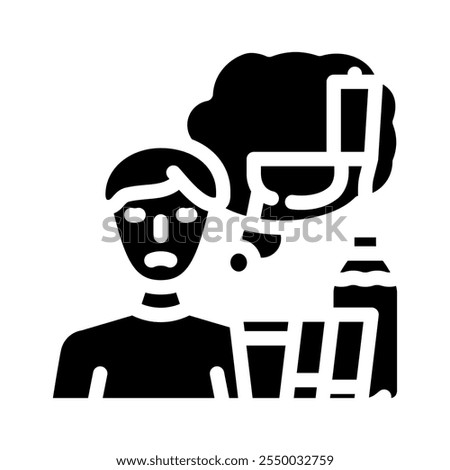 excessive thirst urination disease symptom glyph icon vector. excessive thirst urination disease symptom sign. isolated symbol illustration