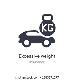 excessive weight for the vehicle icon. isolated excessive weight for the vehicle icon vector illustration from insurance collection. editable sing symbol can be use for web site and mobile app