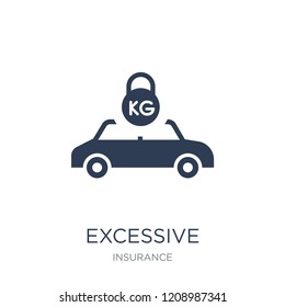 Excessive weight for the vehicle icon. Trendy flat vector Excessive weight for the vehicle icon on white background from Insurance collection, vector illustration can be use for web and mobile, eps10