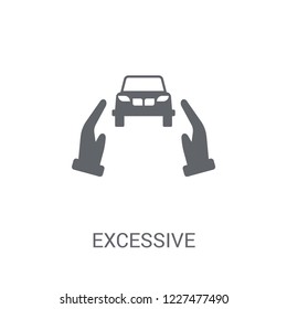 Excessive weight for the vehicle icon. Trendy Excessive weight for the vehicle logo concept on white background from Insurance collection. Suitable for use on web apps, mobile apps and print media.