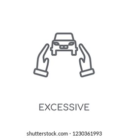 Excessive weight for the vehicle linear icon. Modern outline Excessive weight for the vehicle logo concept on white background from Insurance collection.