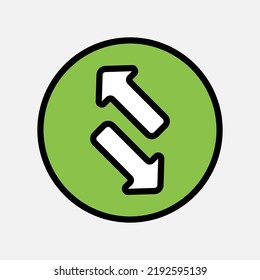 Exchange arrow icon in filled line style, use for website mobile app presentation