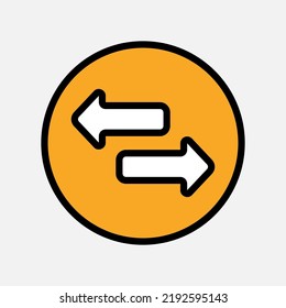 Exchange arrow icon in filled line style, use for website mobile app presentation