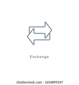 Exchange Arrow Icon, Reverse Swap Vector Switch Flip. Exchange Data Symbol Icon.