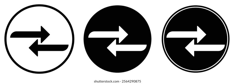exchange arrow icon set. Left right arrows vector icon set. transfer arrow eps 10.