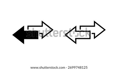 Exchange arrow icon. Swap arrows symbol. Opposite direction sign