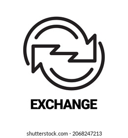 Exchange arrow icon. Symbol or emblem. Exchange data symbol icon. Black and white emblem. vector illustration