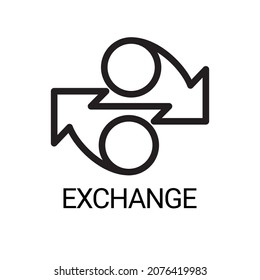 Exchange arrow icon. Symbol or emblem. Exchange data symbol icon. Black and white emblem. vector illustration