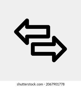 Ilustración vectorial de icono de flecha de Exchange en estilo de línea, uso para presentación de aplicación móvil del sitio web
