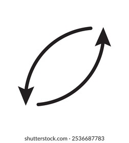 Exchange arrow icon vector . long arrow icon vector . curve arrow.