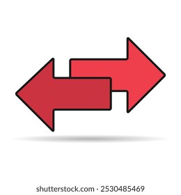 Exchange arrow transfer shadow icon,swap web button design, move symbol vector illustration .