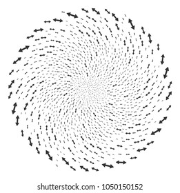 Exchange Arrows centrifugal globula. Element centrifugal explosion designed from random exchange arrows symbols. Vector illustration style is flat iconic symbols.