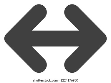 Exchange arrows horizontally icon on a white background. Isolated exchange arrows horizontally symbol with flat style.