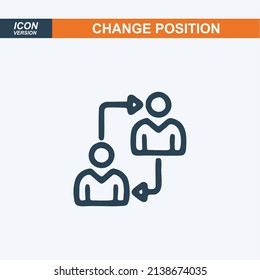 Exchange, arrows icon. Replacement, worker, arrow, business icon. Experience exchange icon. User switch. Employee or people Replacement or swap position concept.