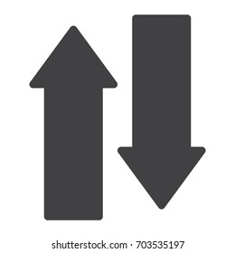 Exchange arrows icon vector, filled flat sign, solid pictogram isolated on white. Symbol, logo illustration. Pixel perfect graphics