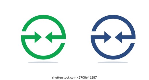 Conjunto de iconos de Vector de logotipo de flechas de intercambio. Símbolo de actualización circular para conexión, sincronización de datos y Tecnología de compresión.