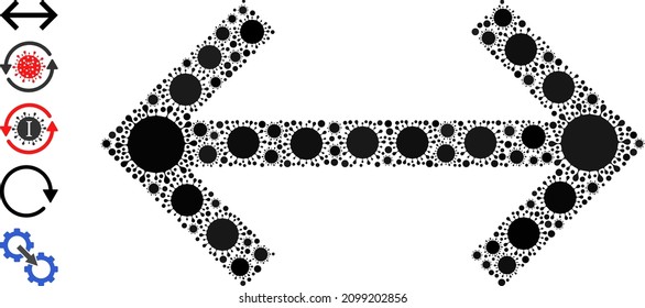 Exchange arrows mosaic icon. Vector mosaic is created of random bacilla elements. Viral mosaic exchange arrows icon and other icons. Exchange arrows mosaic for isolation images.