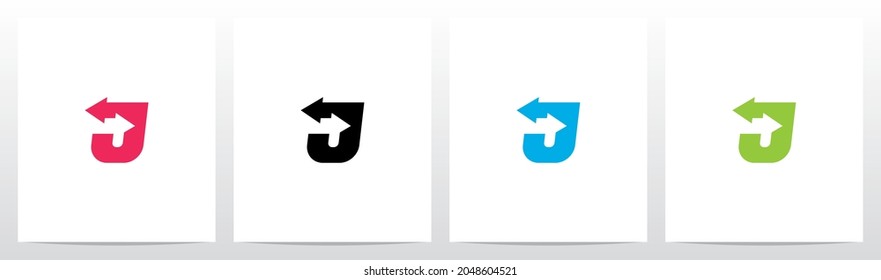 Exchange Arrows On Letter Logo Design J