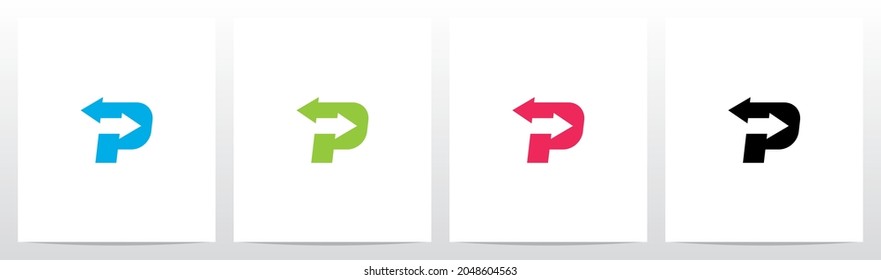 Exchange Arrows On Letter Logo Design P