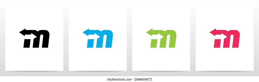 Exchange Arrows On Letter Logo Design M