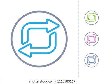 Exchange Arrows - Round Stroke Buttons. A simple vector icon.