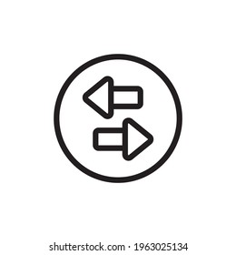 Icono de contorno de vectores de flechas de Exchange. Símbolo bancario y financiero EPS 10 FIle