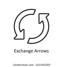 Exchange Arrows Vector Outline Icon Design illustration. Banking and Payment Symbol on White background EPS 10 File