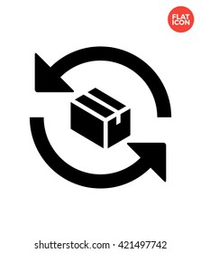 Exchange Baggage Icon Flat Style Isolated Vector Illustration