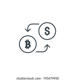 Exchange Bitcoin Dollar Vector Icon