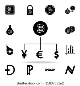 exchange bitcoin icon. Crypto currency icons universal set for web and mobile on white background