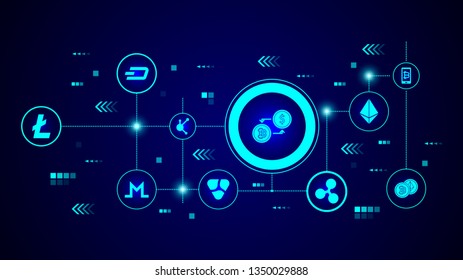 exchange bitcoin icon. From crypto set