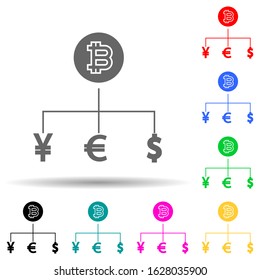 exchange bitcoin multi color style icon. Simple glyph, flat vector of crypto icons for ui and ux, website or mobile application