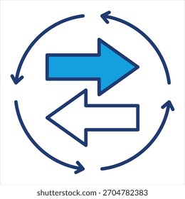 Ilustração do vetor de ícone azul do Exchange