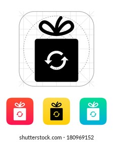 Exchange box icon. Vector illustration.