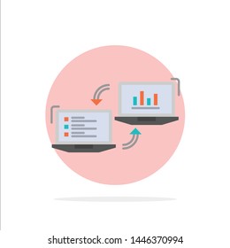 Exchange, Business, Completers, Connection, Data, Information Abstract Circle Background Flat color Icon