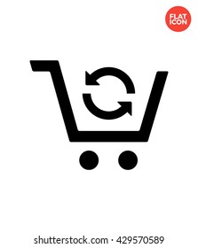 Exchange Cart Icon Flat Style Isolated Vector Illustration