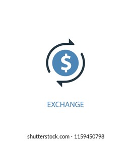 exchange concept 2 colored icon. Simple blue element illustration. exchange concept symbol design from Hotel set. Can be used for web and mobile UI/UX
