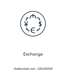 Exchange concept line icon. Linear Exchange concept outline symbol design. This simple element illustration can be used for web and mobile UI/UX.